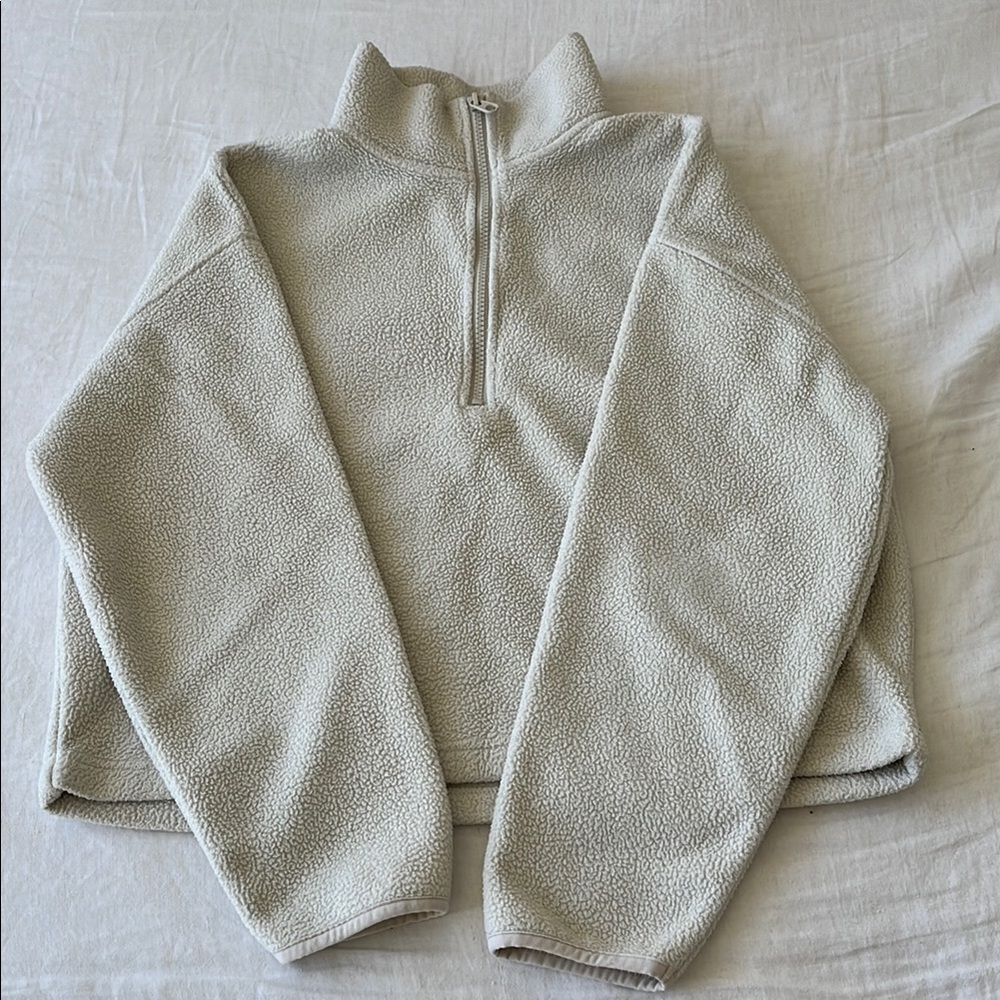 Glassons Cozy Cream Quarter-Zip Fleece Pullover